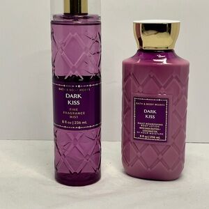 Bath & Body Works Dark Kiss Fragrance Mist and Lotion - Purple and Gold